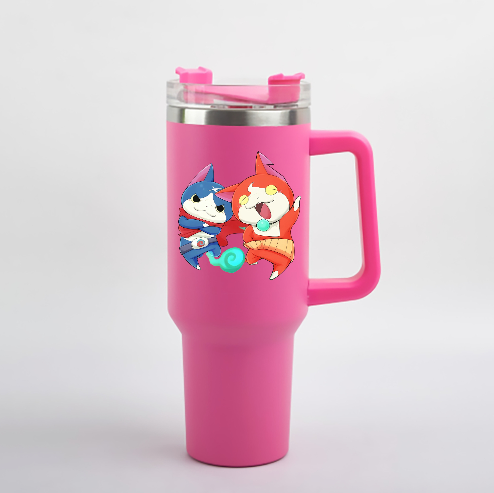 （画像用） 妖怪ウォッチ Yo-kai Watch 1200mL車用タンブラー - クリスタルステッカー（プラスチックストロー付き）